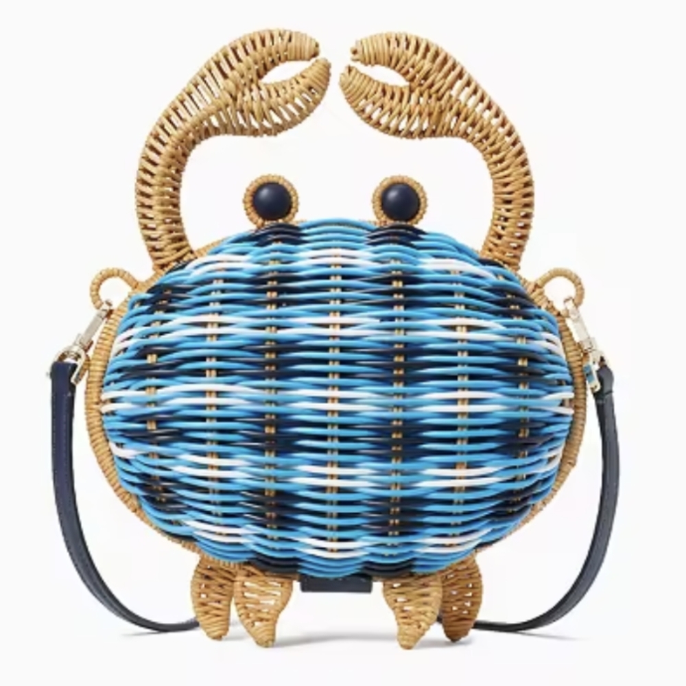 NWT KATE SPADE NOVELTY PINCH ME WICKER CROSSBODY BAG
